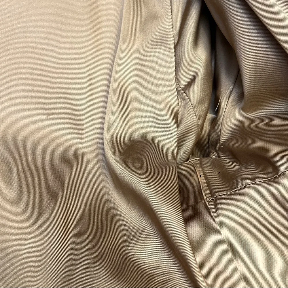 Burberry Beige Plaid Wool Coat with Brown Fur Trim - Picture 13 of 15
